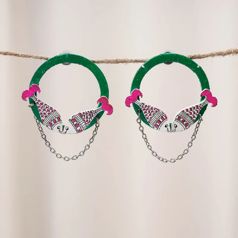 Timeless Jewelry Styles At Wallet-Friendly Prices Jalpari - Madhubani Handpainted Wooden Earrings