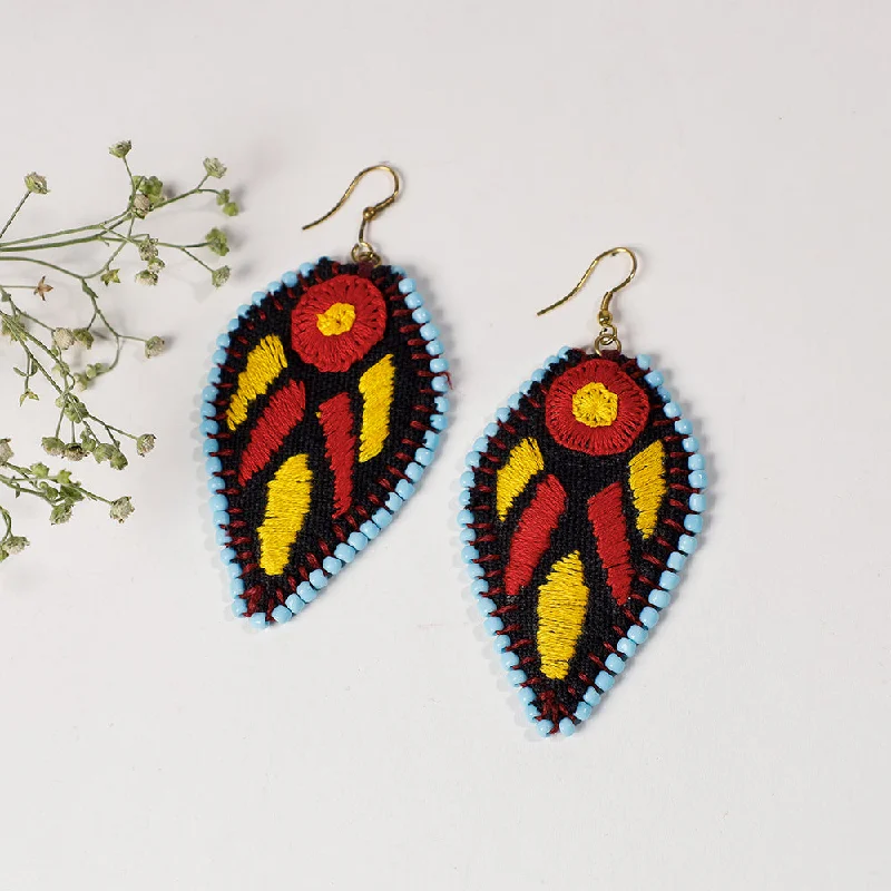 Best-Selling Jewelry Now Available At Special Deals Hand Embroidery Fabart Beadwork Earrings by Rangila Dhaga