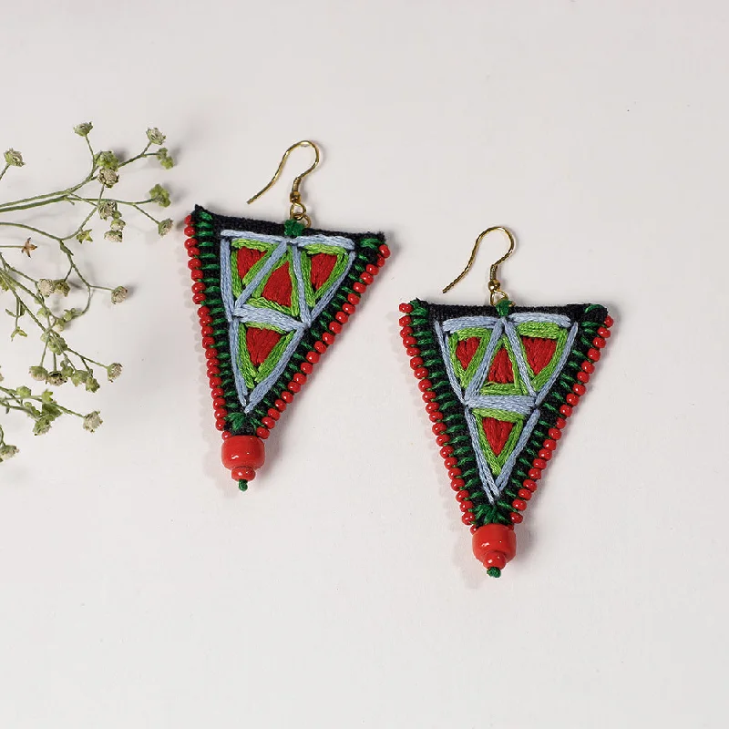 Shop Trending Jewelry With Exclusive Savings Hand Embroidery Fabart Beadwork Earrings by Rangila Dhaga