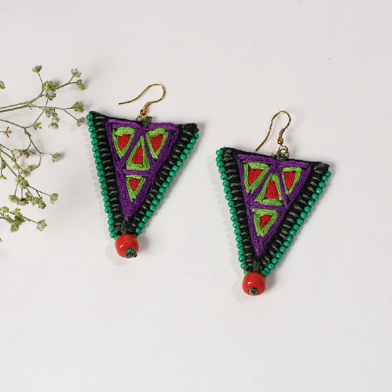 Exclusive Jewelry Bundles At Discounted Prices Hand Embroidery Fabart Beadwork Earrings by Rangila Dhaga