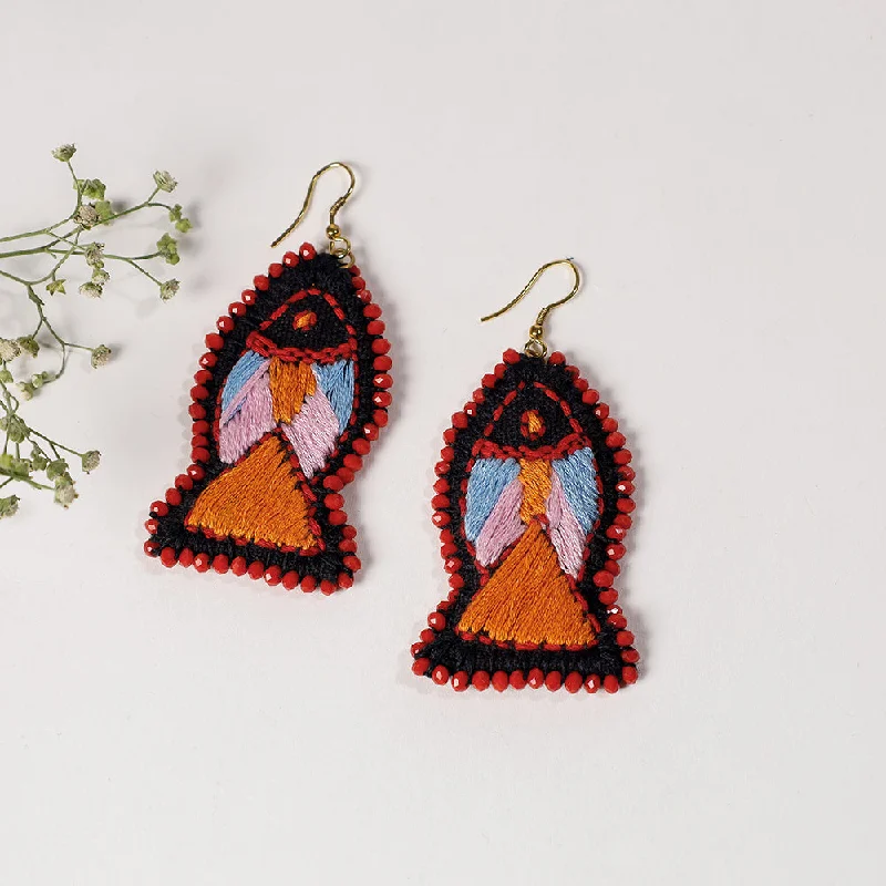 Buy More, Save More On Stunning Jewelry Designs Hand Embroidery Fabart Beadwork Earrings by Rangila Dhaga