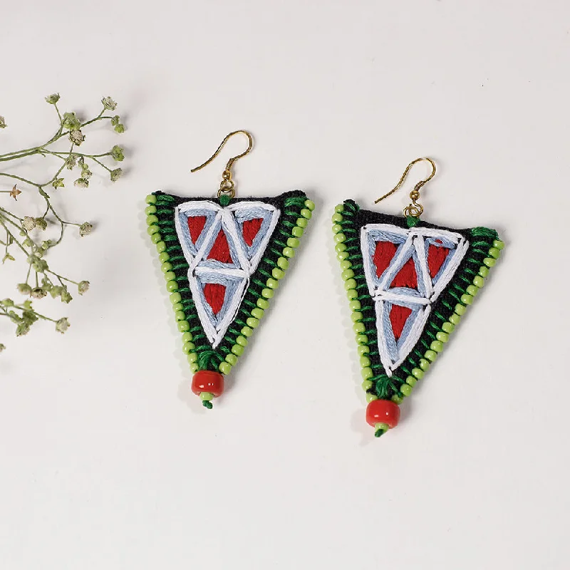 Buy More, Save More On Stunning Jewelry Pieces Hand Embroidery Fabart Beadwork Earrings by Rangila Dhaga