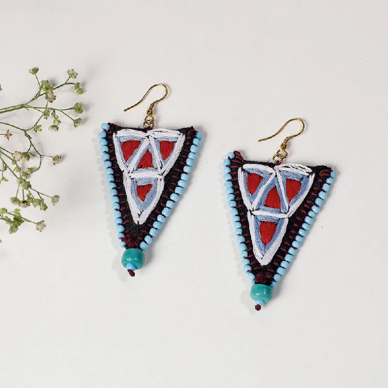 Seasonal Jewelry Sale – Upgrade Your Collection Hand Embroidery Fabart Beadwork Earrings by Rangila Dhaga