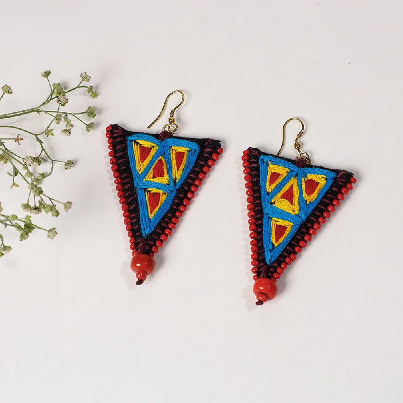 Exclusive Jewelry Sale – Limited-Time Discounts Hand Embroidery Fabart Beadwork Earrings by Rangila Dhaga