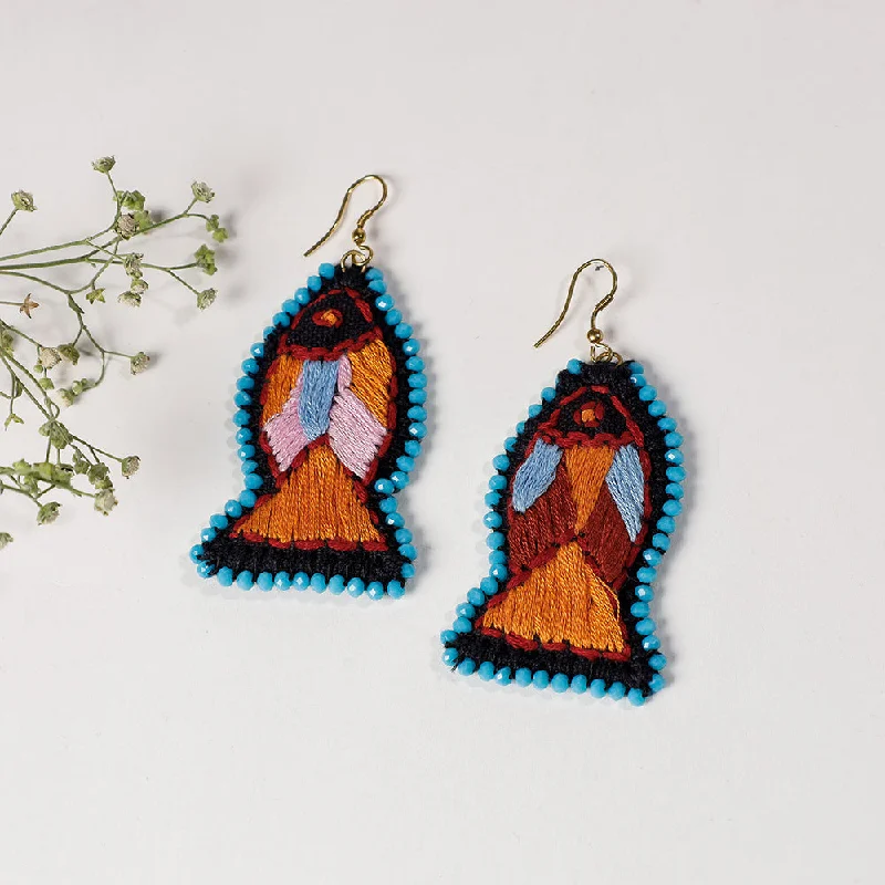 Holiday Jewelry Sale – Perfect Gifts At The Best Prices Hand Embroidery Fabart Beadwork Earrings by Rangila Dhaga