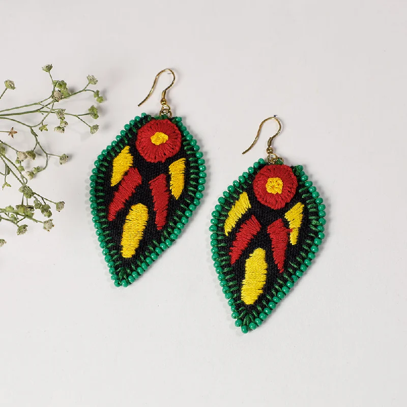 Personalized Jewelry Sale – Unique Pieces At Great Prices Hand Embroidery Fabart Beadwork Earrings by Rangila Dhaga