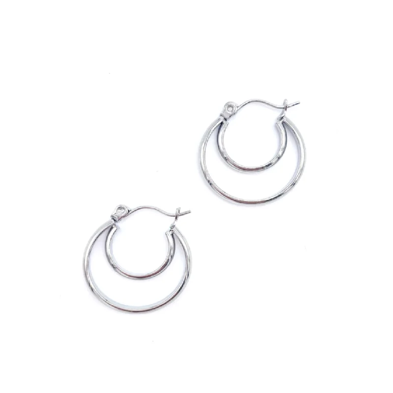 Adornia Adornia Crescent Midi Hoops silver