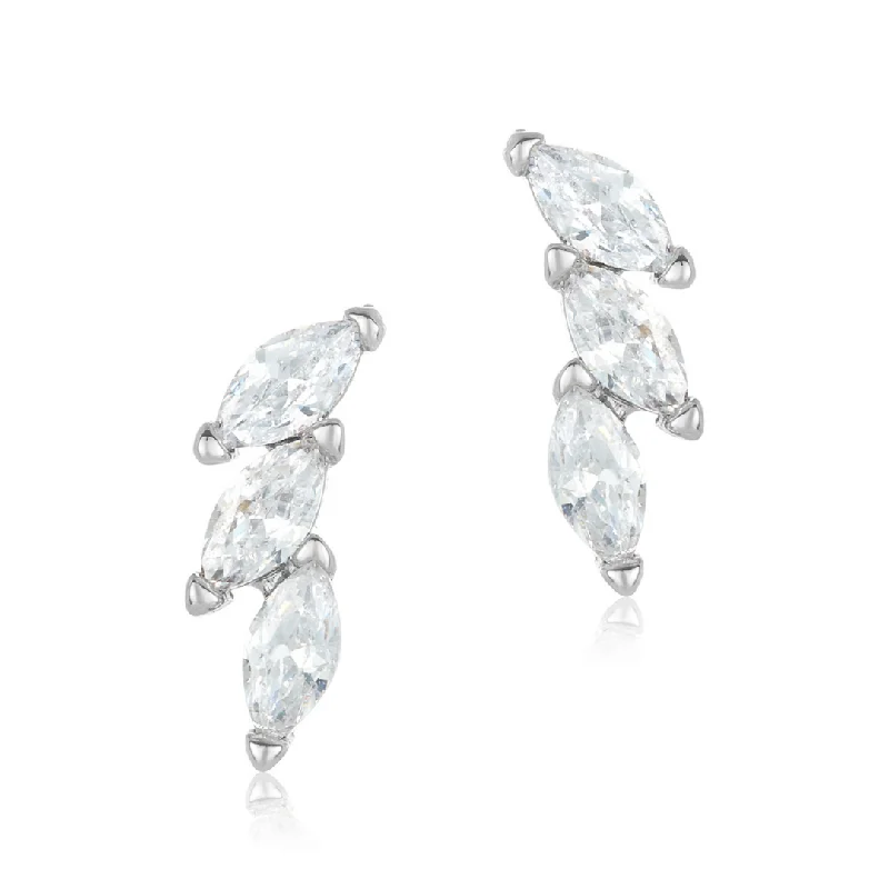 Adornia Adornia Petal Climbing Earrings silver