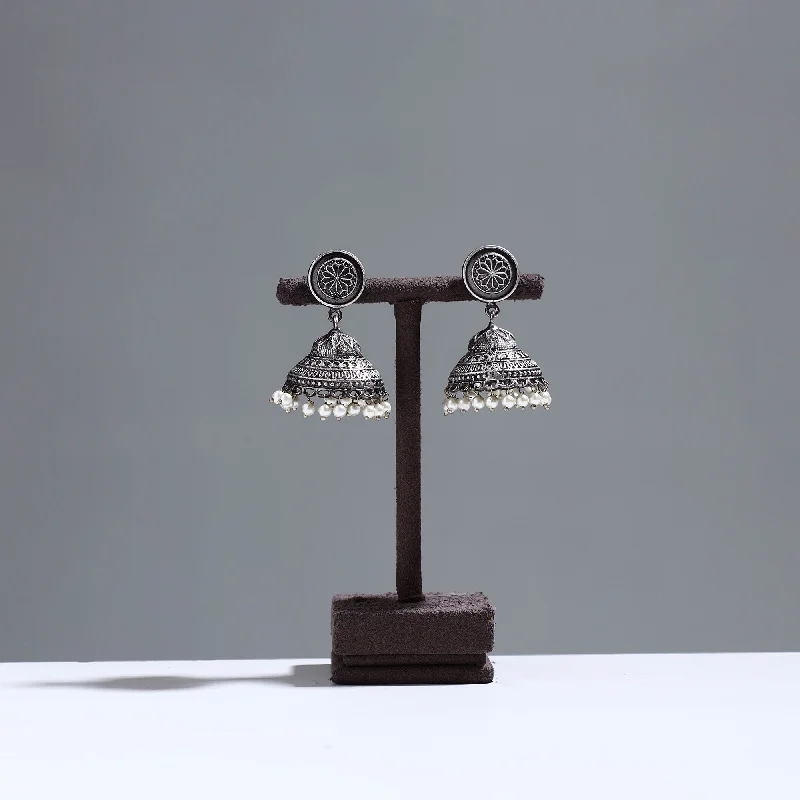 Luxury Jewelry Now At Special Promotional Rates Antique Finish Oxidised German Silver Earrings 51