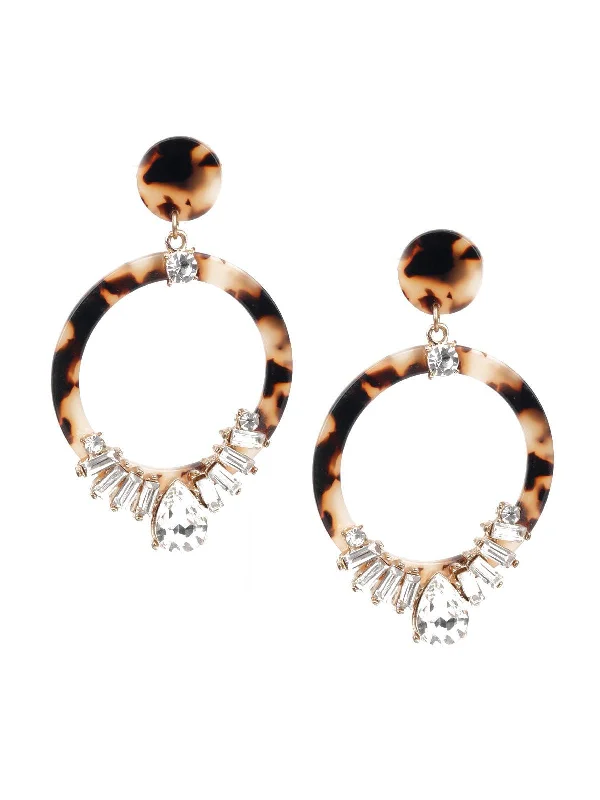 Odette Women Brown Hoop Earrings