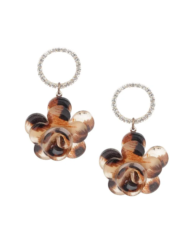 Odette Women Classy Brown Hued Dangle Earrings