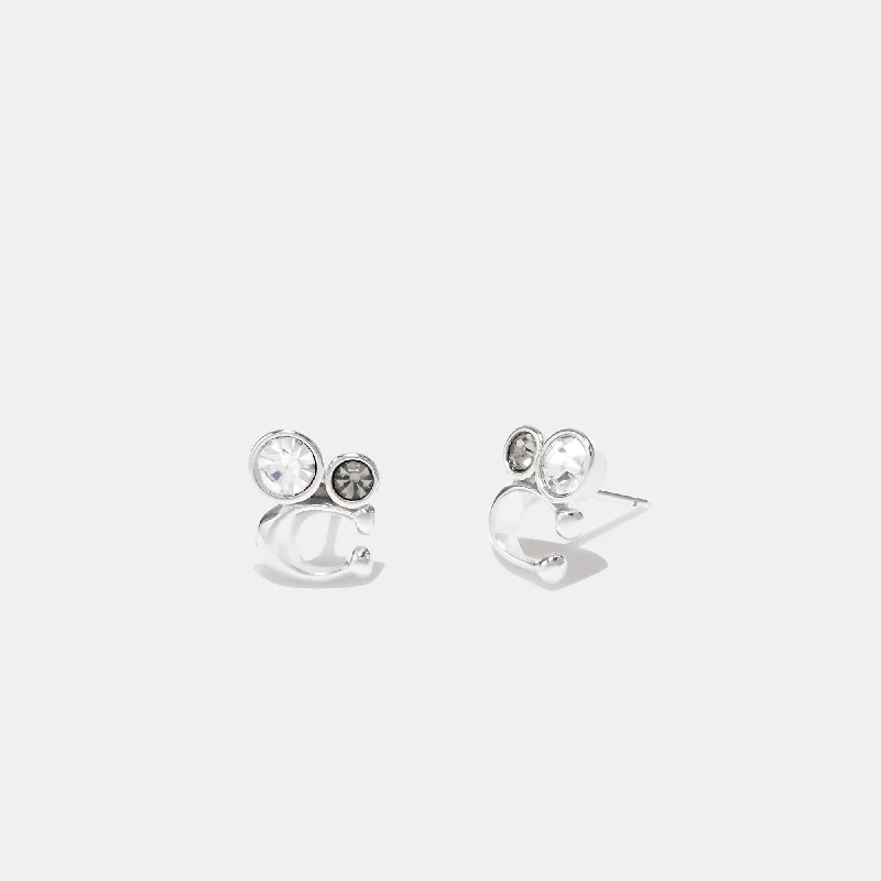 Timeless Elegance At Unbelievable Discounts Coach Outlet Signature Crystal Cluster Stud Earrings