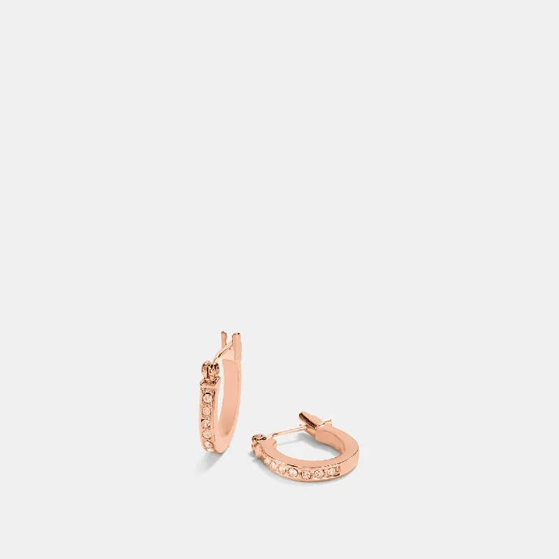Luxury Jewelry At Unbeatable Discounts Coach Outlet Pave Signature Huggie Earrings