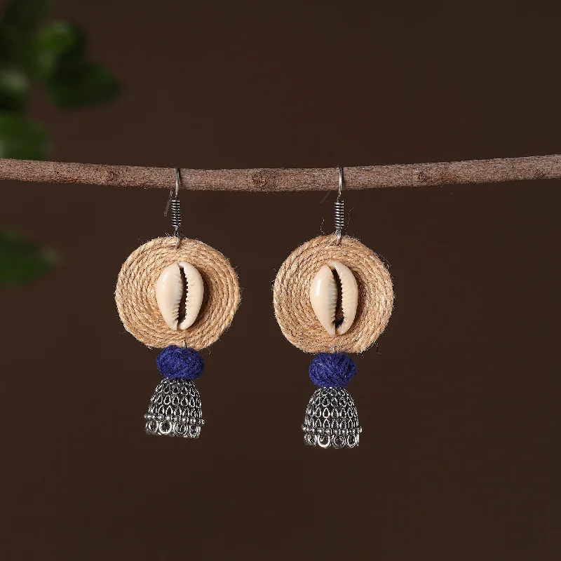 Divya German Silver Jute Jhumki Earrings