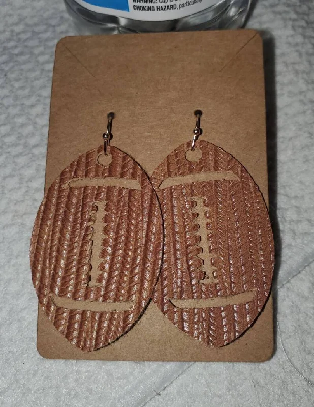 Personalized Engraved Jewelry For Meaningful Gifts Football earrings — Rose gold