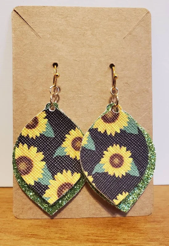 Exclusive Savings On Timeless Jewelry Pieces Glitter Green Sunflower Earrings