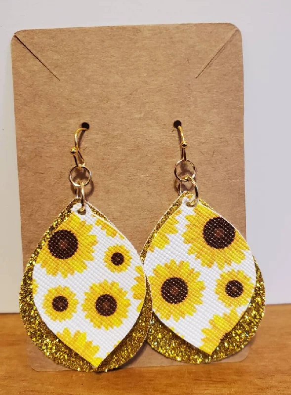 Sparkle For Less – Shop Jewelry Deals Now Gold Glitter Sunflower Earrings