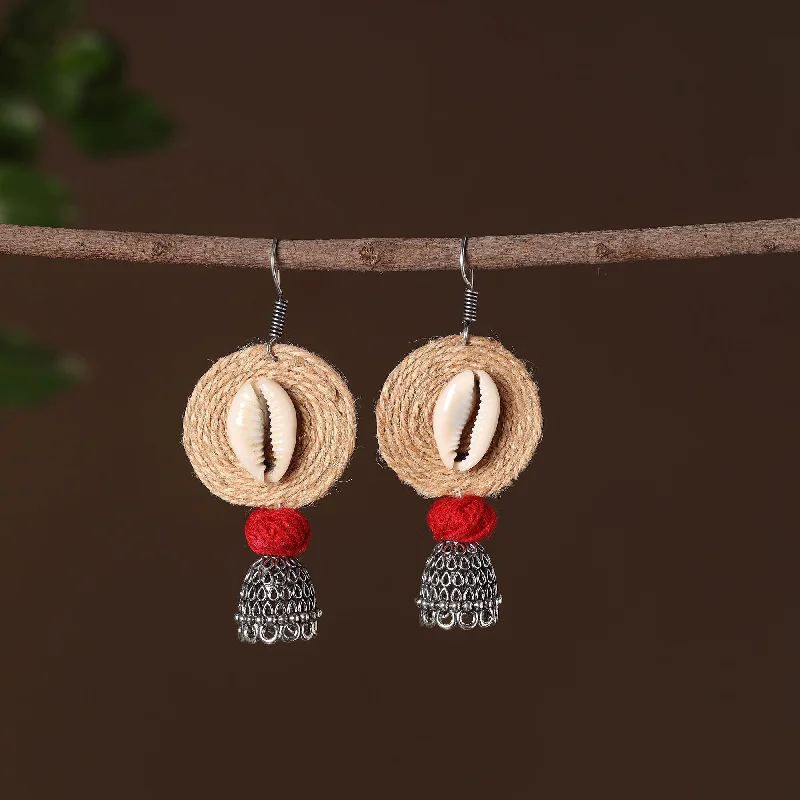 Komal German Silver Jute Jhumki Earrings