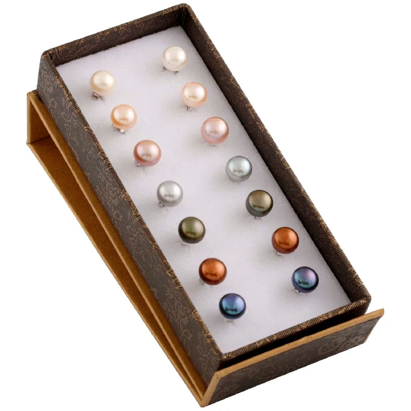Limited-Stock Jewelry Sale – Once It's Gone, It's Gone Set of 7 Pairs of Freshwater Pearl 7-8mm Stud Earrings