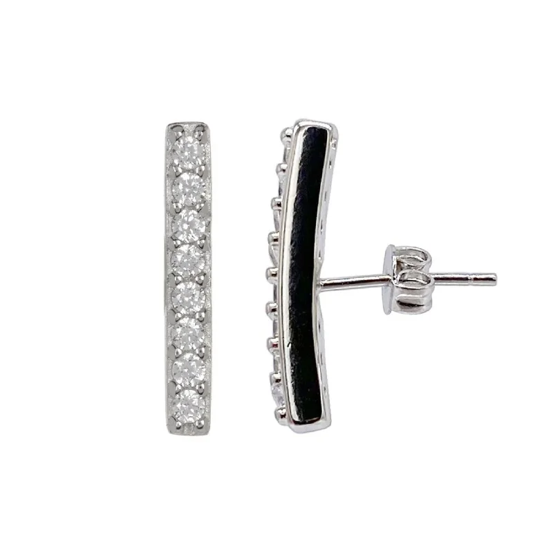 Fashion-Forward Jewelry At Incredible Prices Adornia Swarovski Crystal Bar Studs Silver
