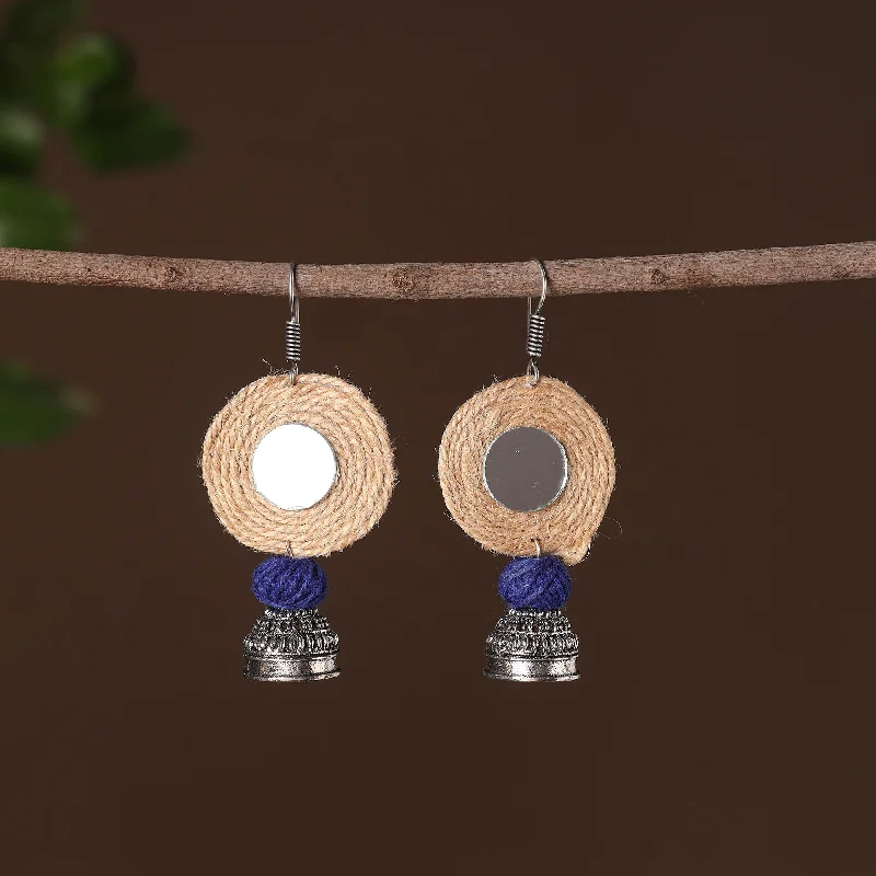 Sneha German Silver Jute Jhumki Earrings