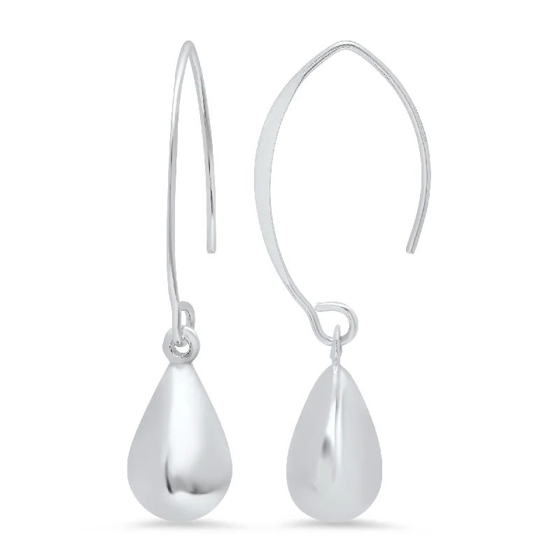 Sterling Silver Tear Drop Wire Dangle Earrings