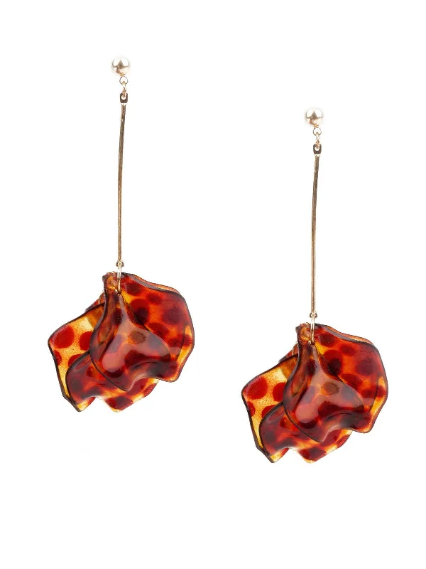 Odette Women Sunshine Red Dangler Earrings