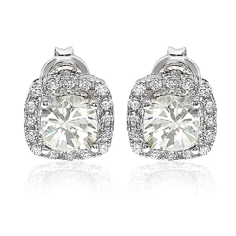 Bestselling Jewelry Now On Sale – Elevate Your Look Suzy Levian White Cubic Zirconia Sterling Silver Princess Diana Stud Earrings