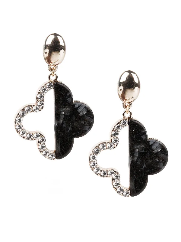 Odette Women Trendy Black And White Dangle Earrings