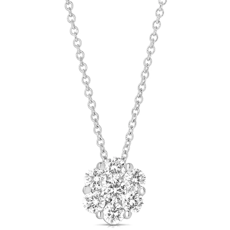 Luxury Handcrafted Jewelry For Elegant Looks 1/2 Ct Flower Cluster Pendant