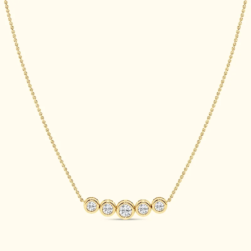 Shop Fine Jewelry With Exclusive Savings Bezel Set Round 5 Stone 1.00ct Necklace