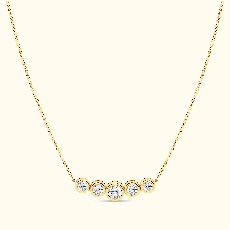 Bestselling Jewelry Now On Sale – Elevate Your Look Bezel Set Round 5 Stone 2.00ct Necklace