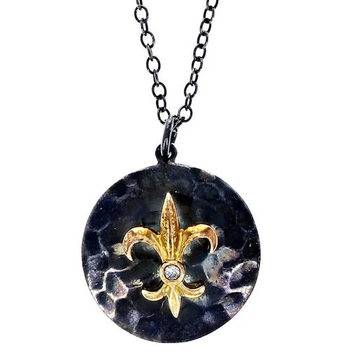 Limited-Time Jewelry Sale – Elegant Styles At Less Oxidized Silver Fleur-De-Lis Pendant