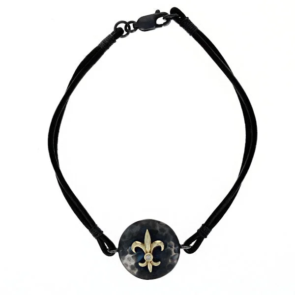 Luxury Jewelry Sale – Sparkle For Less Hammered Silver Fleur-De-Lis Bracelet