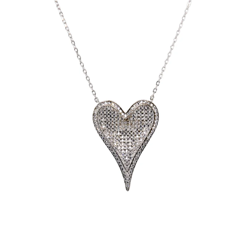 Unmissable Jewelry Sale – Shop Before It's Too Late "3D HEART" Large CZ Necklace