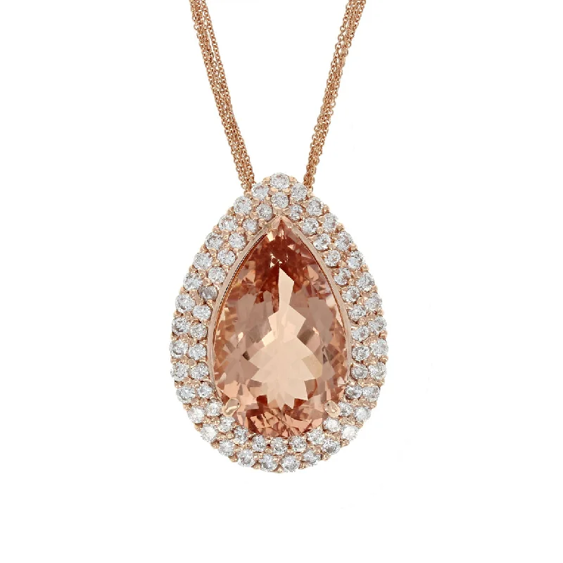 Flash Sale On Stunning Jewelry – Limited Stock Available Pear Morganite Diamond Necklace