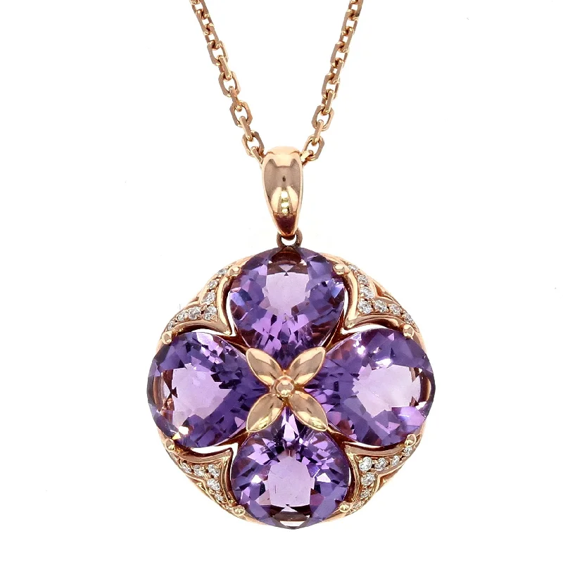 Shop Modern Jewelry Collections With Exclusive Discounts Rose Gold Amethyst Pendant