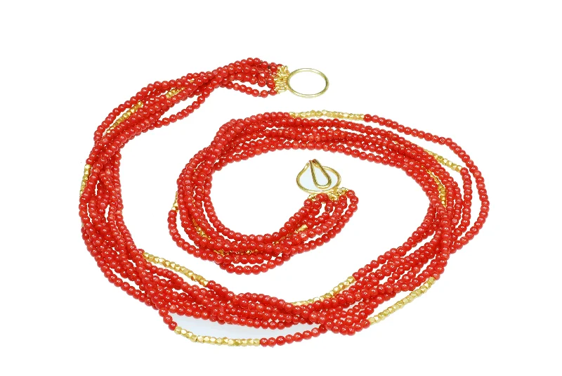 Celebrate Every Occasion With Sparkling Savings Coral and Gold Bead Necklace