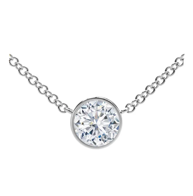 Jewelry Clearance Sale – Final Reductions Bezel Single Diamond Necklace