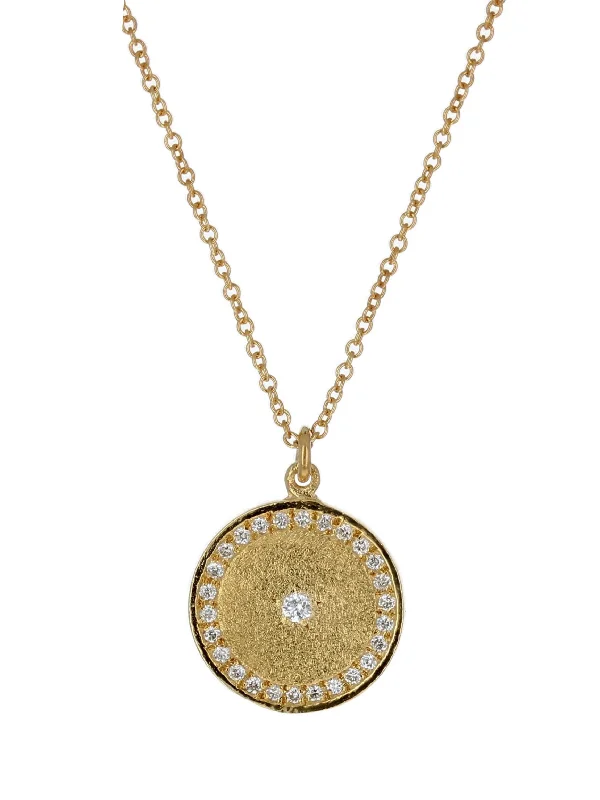 Luxury Jewelry At Unbeatable Discounts Round Disk Diamond Necklace