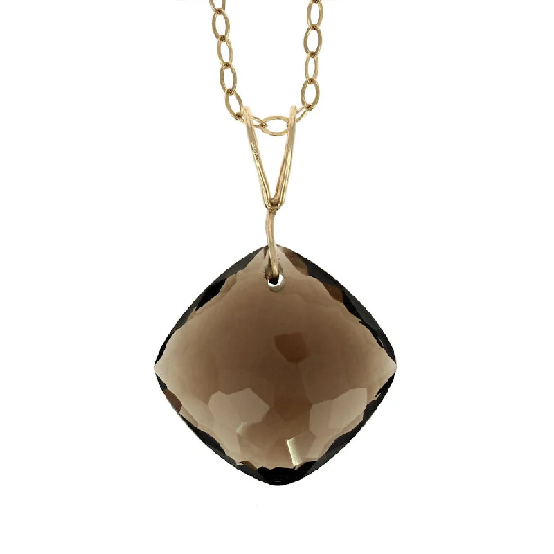 Discounted Luxury Jewelry – Shine Without The Splurge Cushion Cut Smokey Quartz Pendant