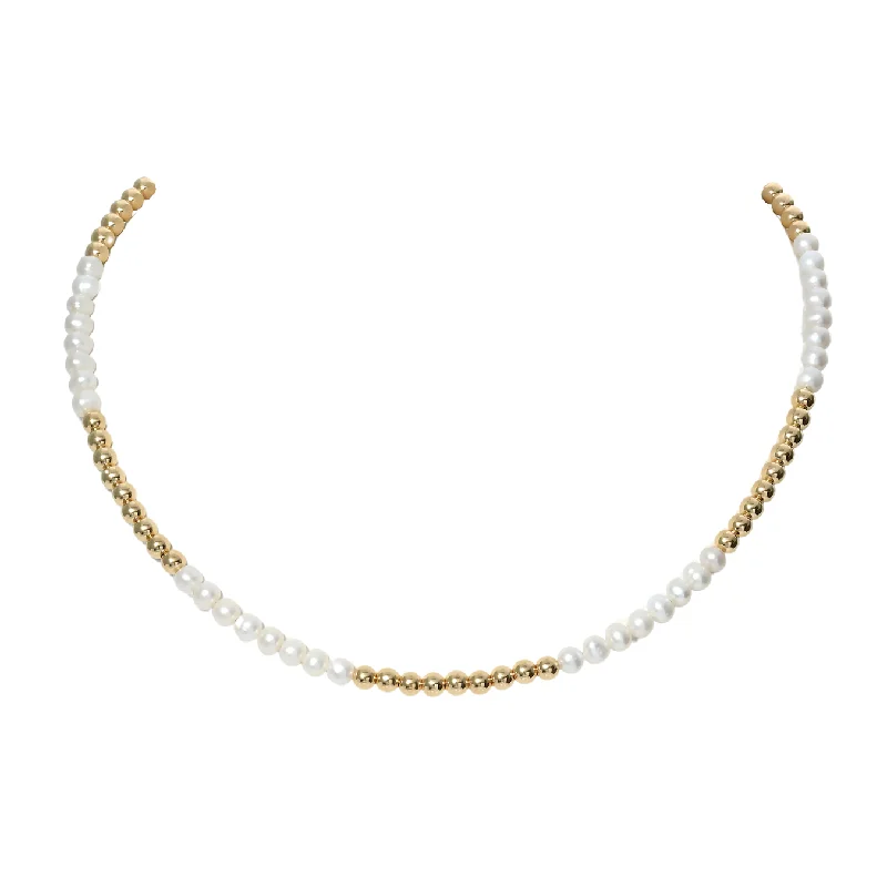 Jewelry Flash Sale – Stylish Designs At Unbeatable Rates "ANNA" 14k gold-filled & pearl beaded Choker/Necklace