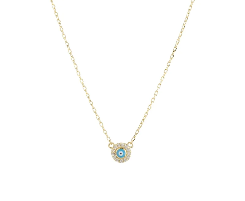 Seasonal Jewelry Deals – Elevate Your Style "APOLLO" Evil Eye Turquoise CZ Necklace