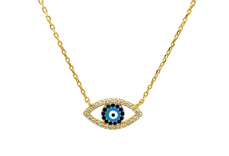 Best-Selling Jewelry Now Available At Special Deals "ARIES" Evil Eye Turquoise & Sapphire CZ Necklace