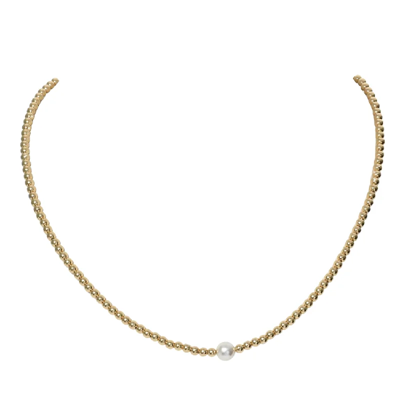 Shop High-Quality Jewelry At Jaw-Dropping Discounts "AUDREY" 14KG Filled w/ FWP ball beaded Choker/Necklace