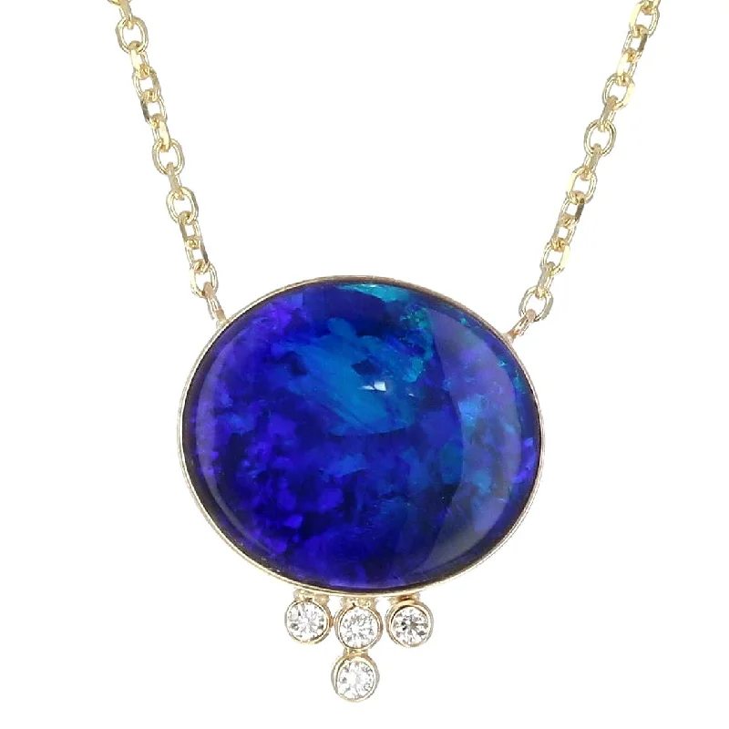 Timeless Jewelry Styles At Wallet-Friendly Prices Black Opal & Diamond Necklace