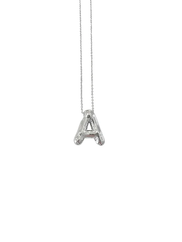 Discounted Jewelry For A Glamorous Look Bubble Initial Necklace-Silver