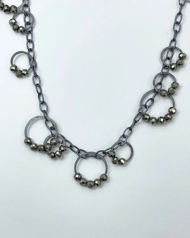 Shop Signature Jewelry Styles At Exclusive Prices Heather Guidero Circle Bunches with Pyrite Necklace