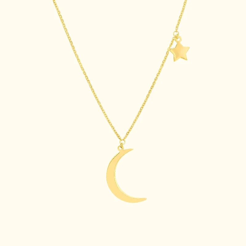 Huge Savings On Timeless Jewelry Collections Crescent Moon + Star Dangle Necklace