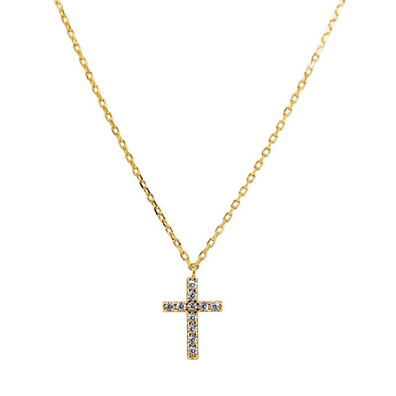 Jewelry Sale – Exclusive Styles At Lower Prices "CHRISTINA" Large Cross Pave CZ Necklace